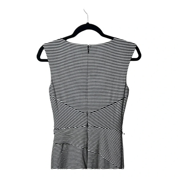 1259. WHITE HOUSE BLACK MARKET SLEEVELESS KNEE LENGTH DRESS SIZE 2 BLACK/WHITE - Picture 5 of 7